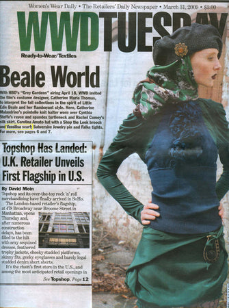 Vassilisa scarf in WWD, designer scarves press USA