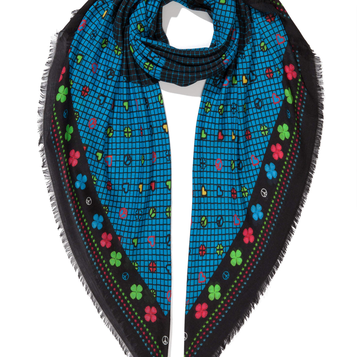 Scarf Peace Print | Blue | by VASSILISA